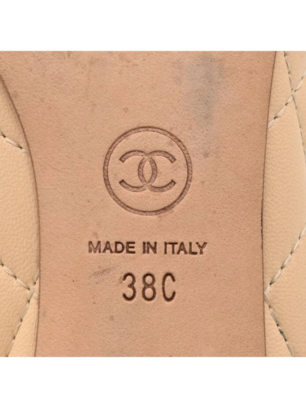 Chanel Pumps C Beige Black Lambskin Heel